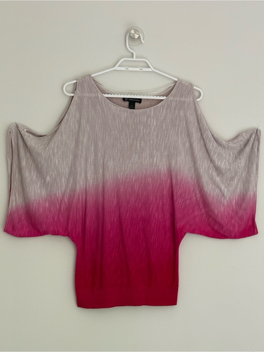 INC Cold-Shoulder Ombre Pink Batwing Top